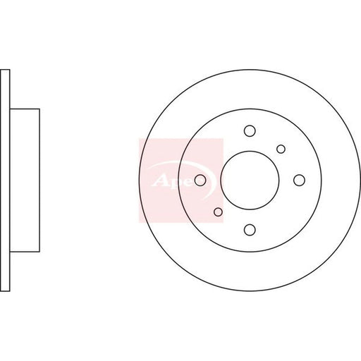 Apec 2 x Solid Rear Brake Discs DSK641