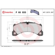 Brembo 4 x Front Brake Pad Set P65033