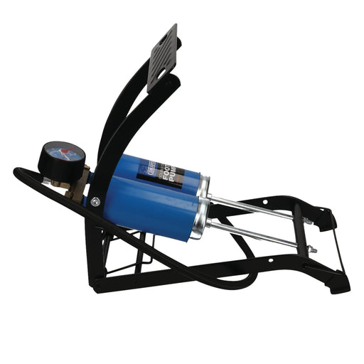 Draper Double Cylinder Foot Pump with Pressure Gauge 1.69kg