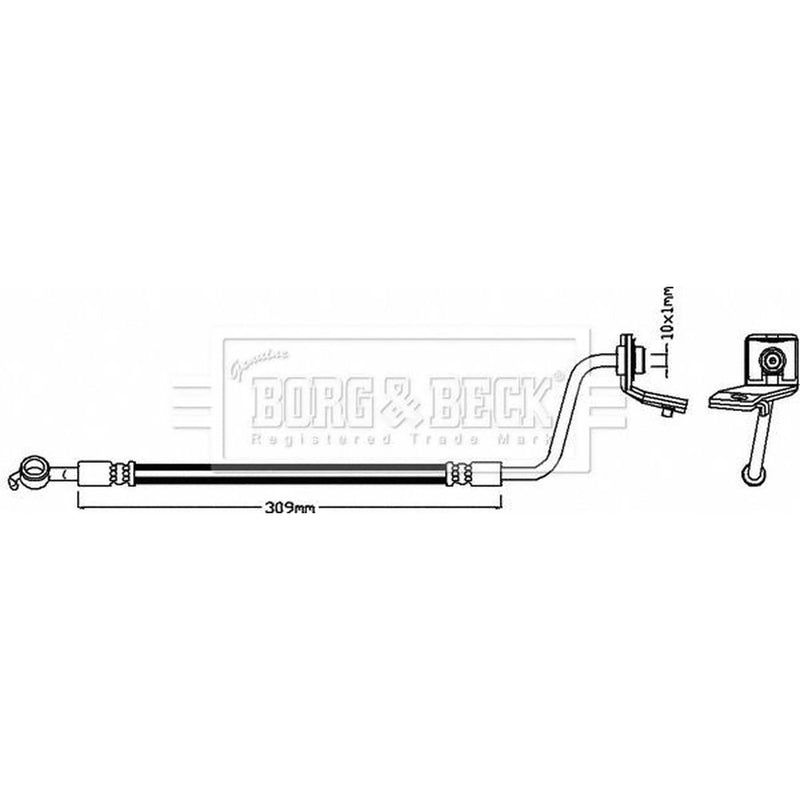 Borg & Beck Brake Hydraulic Hose Line Rear Left BBH7995