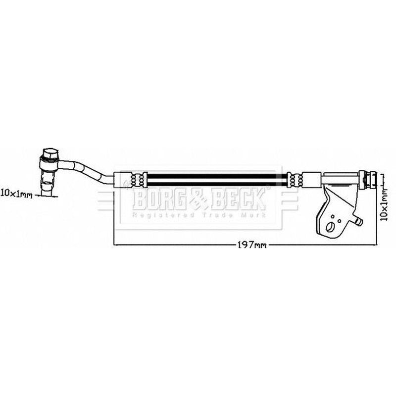 Borg & Beck Brake Hydraulic Hose Line Rear BBH8175