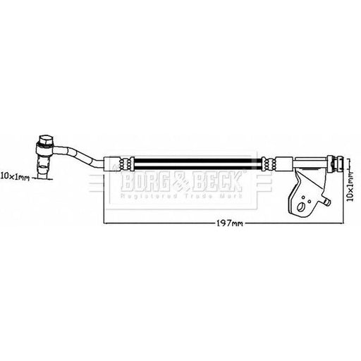 Borg & Beck Brake Hydraulic Hose Line Rear BBH8175