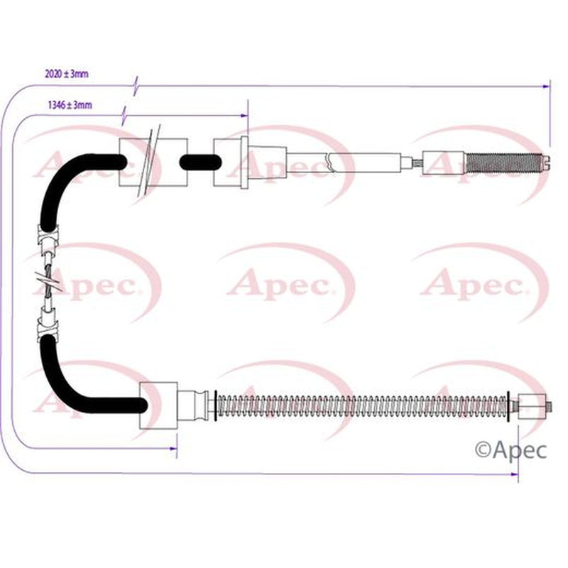 Apec Handbrake Cable Left Rear CAB1685