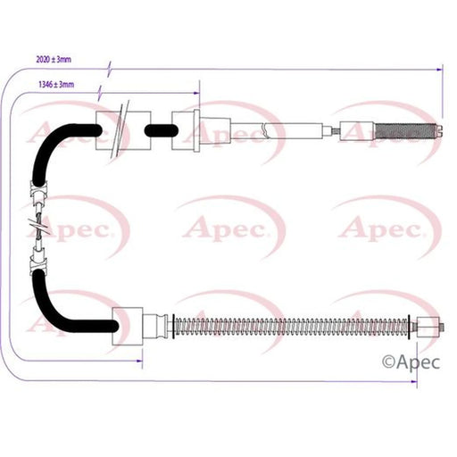 Apec Handbrake Cable Left Rear CAB1685