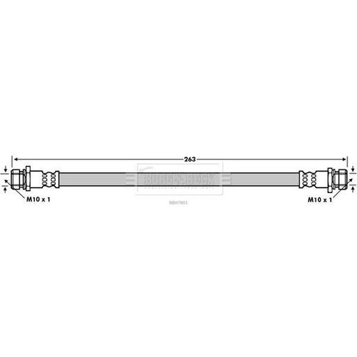 Borg & Beck Brake Hydraulic Hose Line Rear Left BBH7801