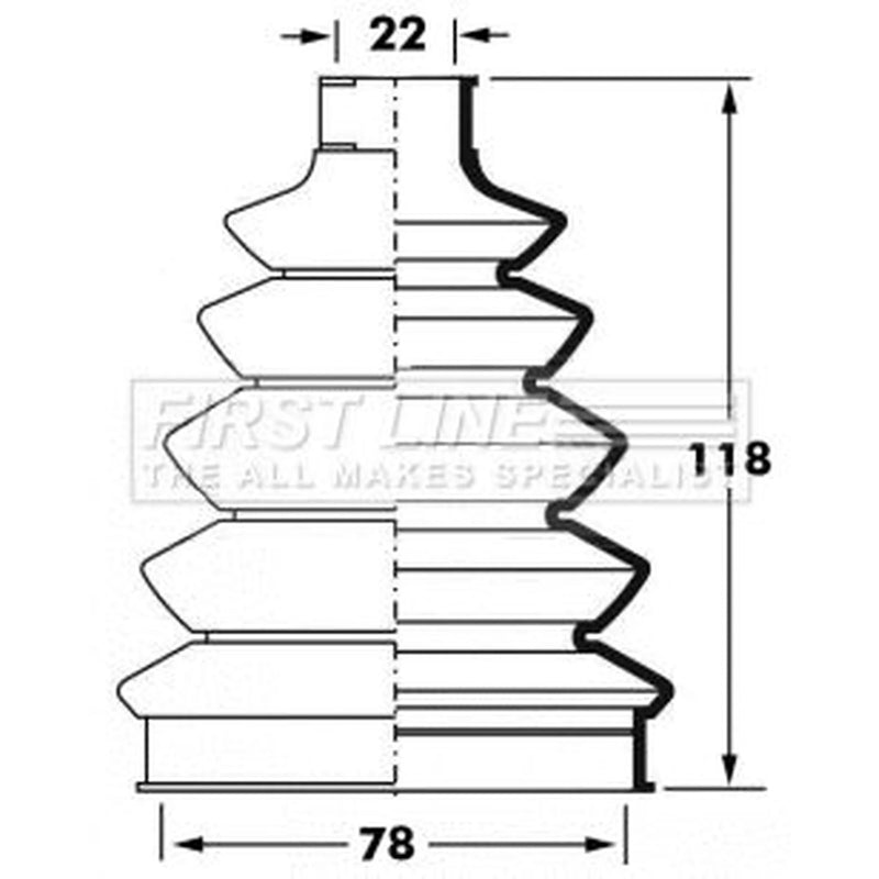 First Line Drive Shaft Bellow Kit Front Left Thermoplast FCB6060