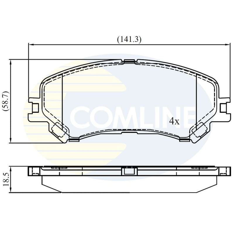 Comline 4 x Front Brake Pad Set CBP02423