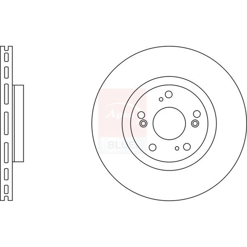 Apec 2 x Vented Front Brake Discs SDK6242