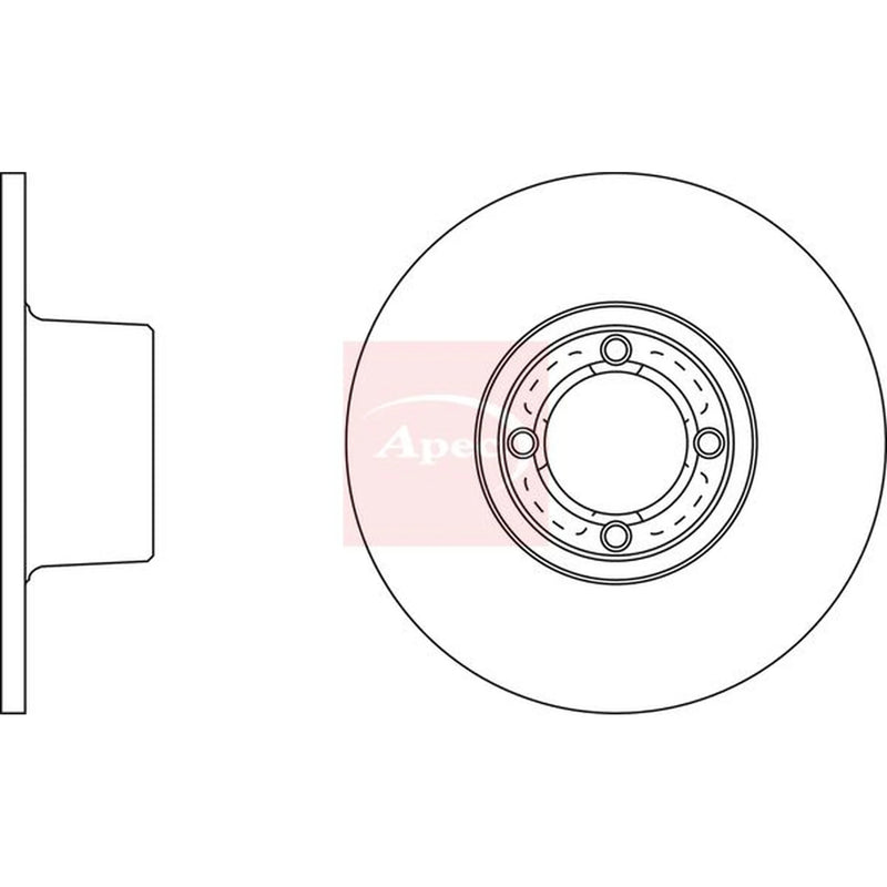 Apec 2 x Solid Front Brake Discs DSK239