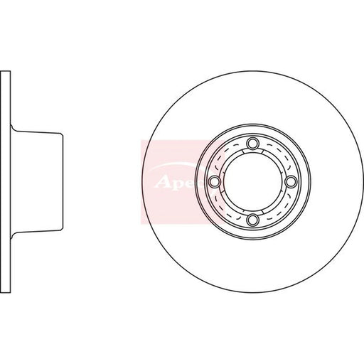 Apec 2 x Solid Front Brake Discs DSK239