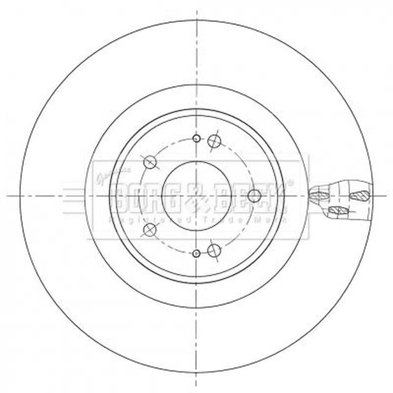 Borg & Beck 2 x Vented Front Brake Discs BBD6100S