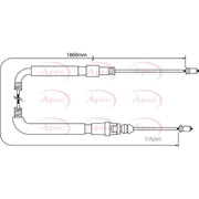 Apec Handbrake Cable Left Rear CAB1080