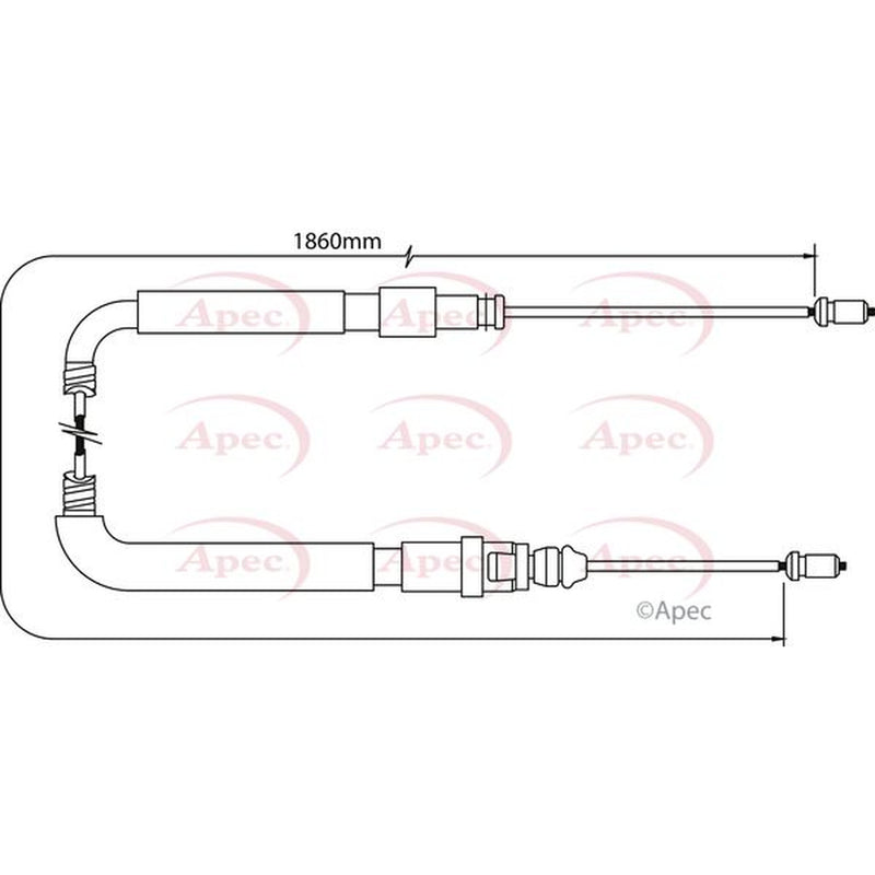 Apec Handbrake Cable Left Rear CAB1080