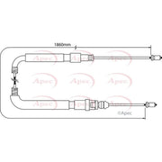 Apec Handbrake Cable Left Rear CAB1080