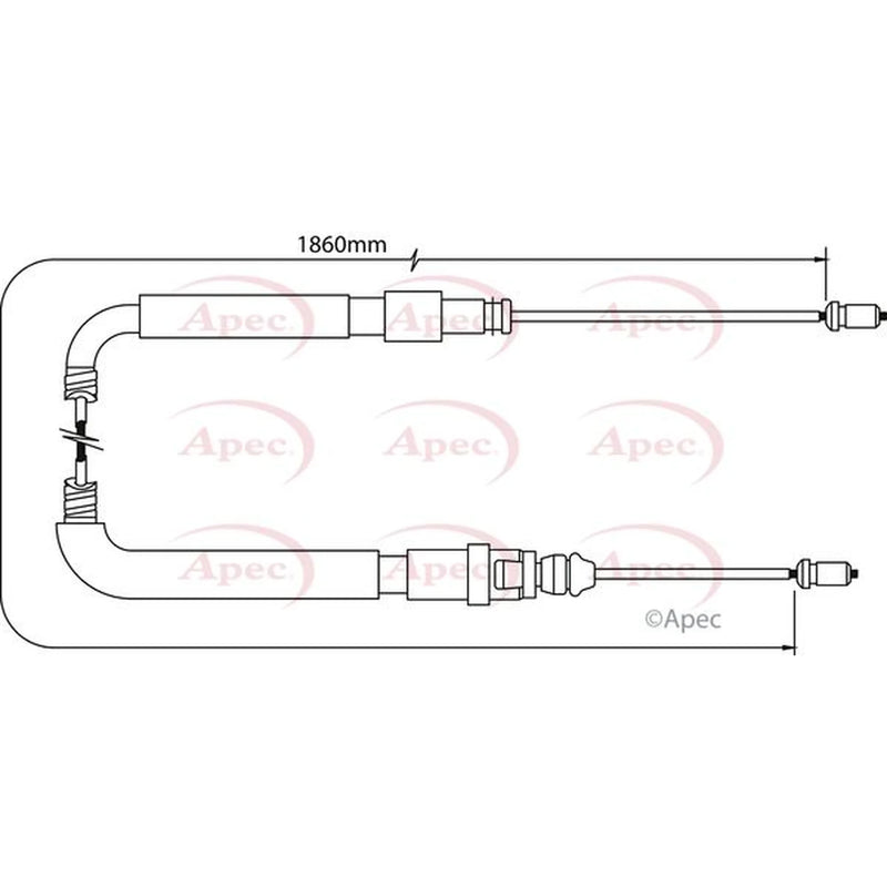 Apec Handbrake Cable Left Rear CAB1080