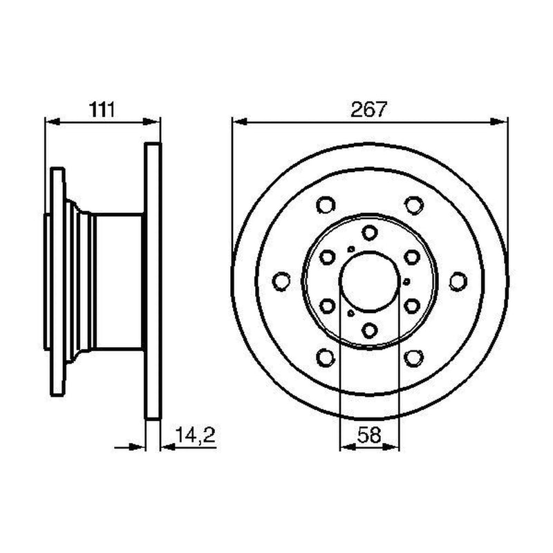 Bosch 2 x Solid Front Brake Discs 0 986 478 742