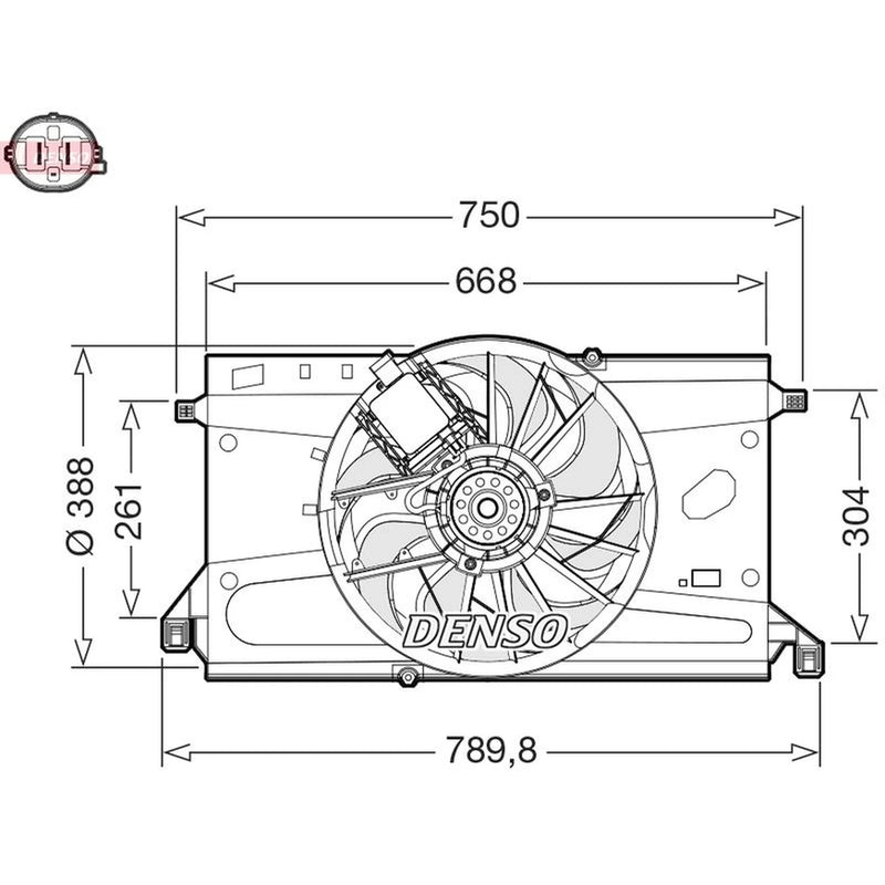 Denso Engine Cooling Fan DER10011
