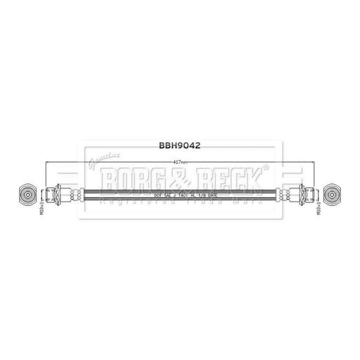 Borg & Beck Brake Hydraulic Hose Line Rear Right BBH9042
