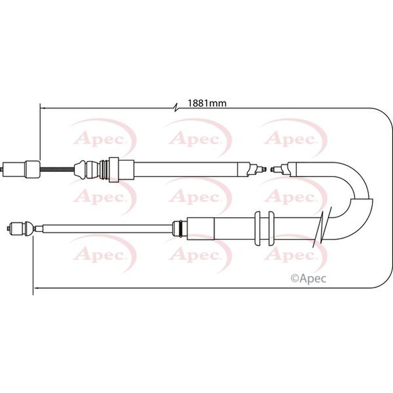 Apec Handbrake Cable Left Rear CAB1382