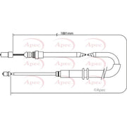 Apec Handbrake Cable Left Rear CAB1382
