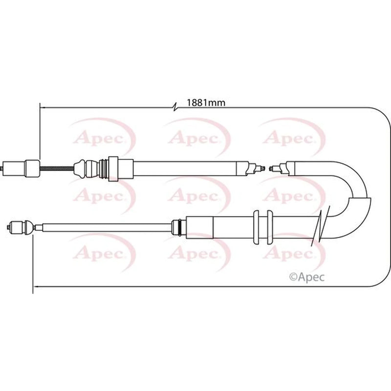 Apec Handbrake Cable Left Rear CAB1382