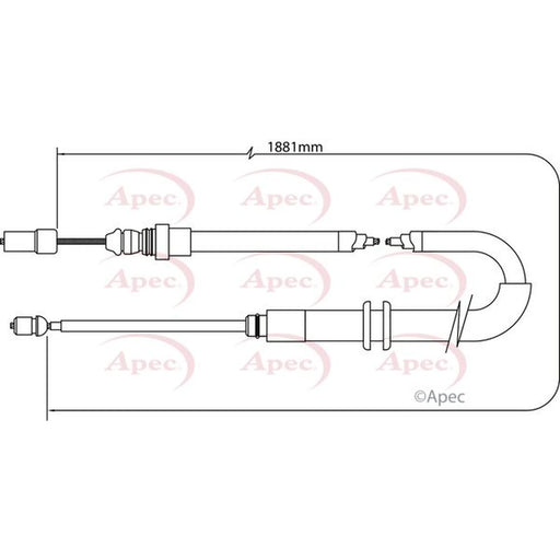 Apec Handbrake Cable Left Rear CAB1382