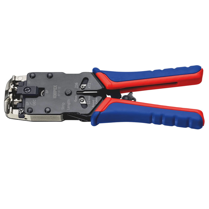 KNIPEX Crimping Pliers 97 51 12 SB for RJ10/RJ11/RJ45, 200mm