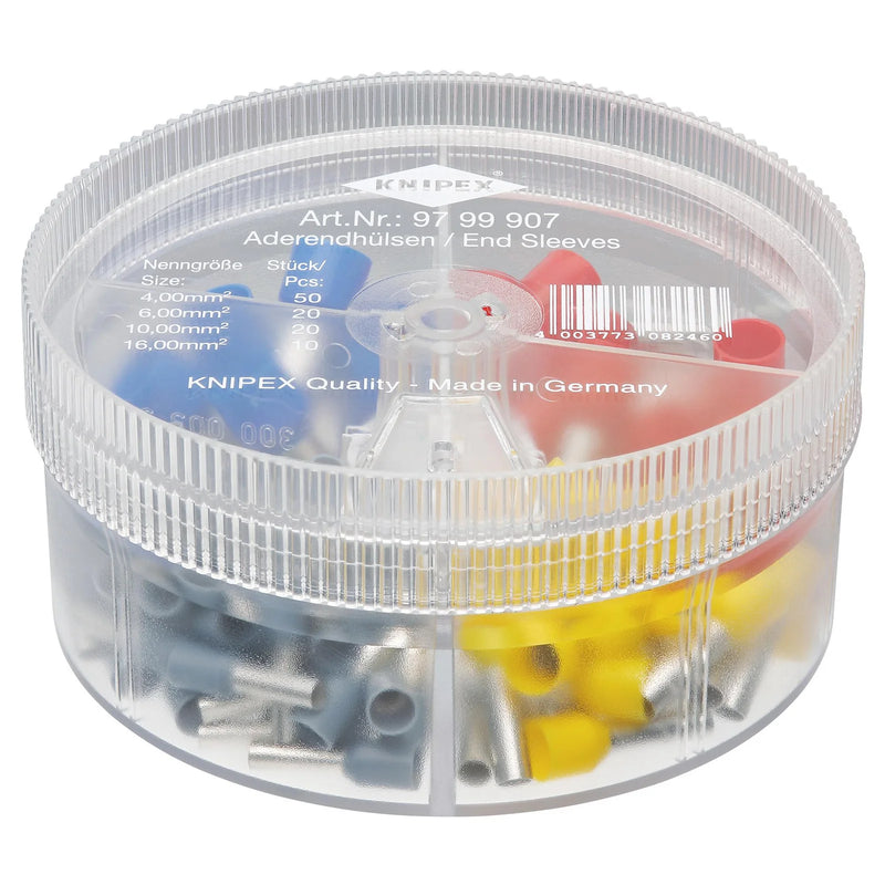 KNIPEX Assortment Box 100 Insulated Wire Ferrules 4mm²-16mm²