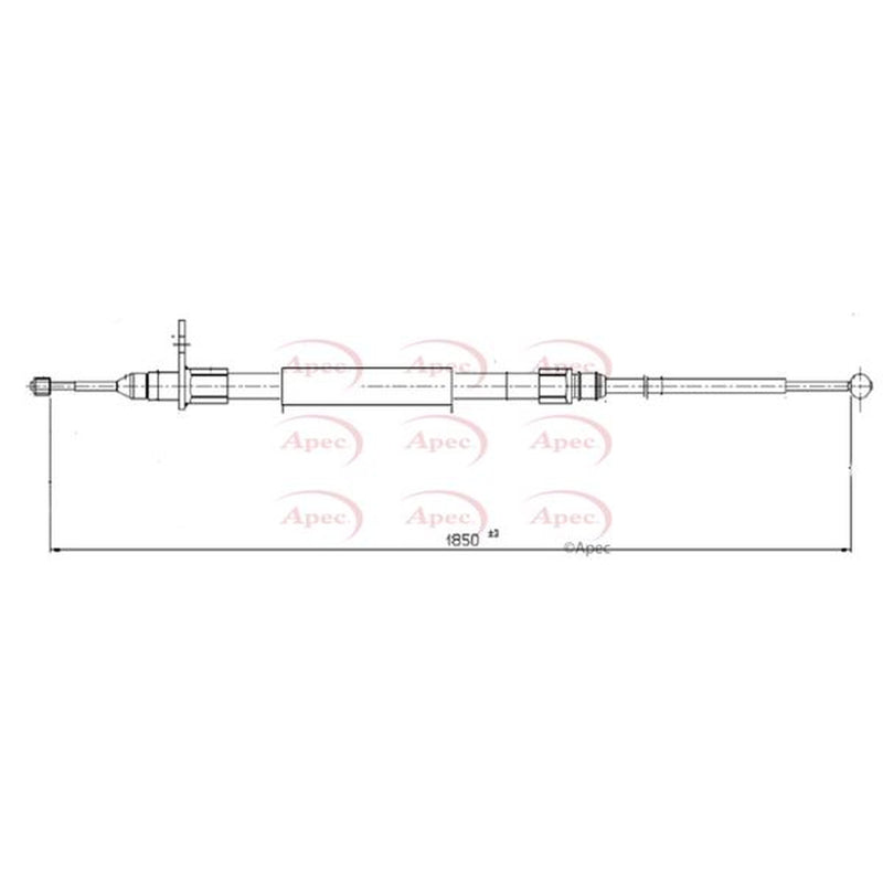 Apec Handbrake Cable Left Rear CAB1597