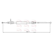 Apec Handbrake Cable Left Rear CAB1597