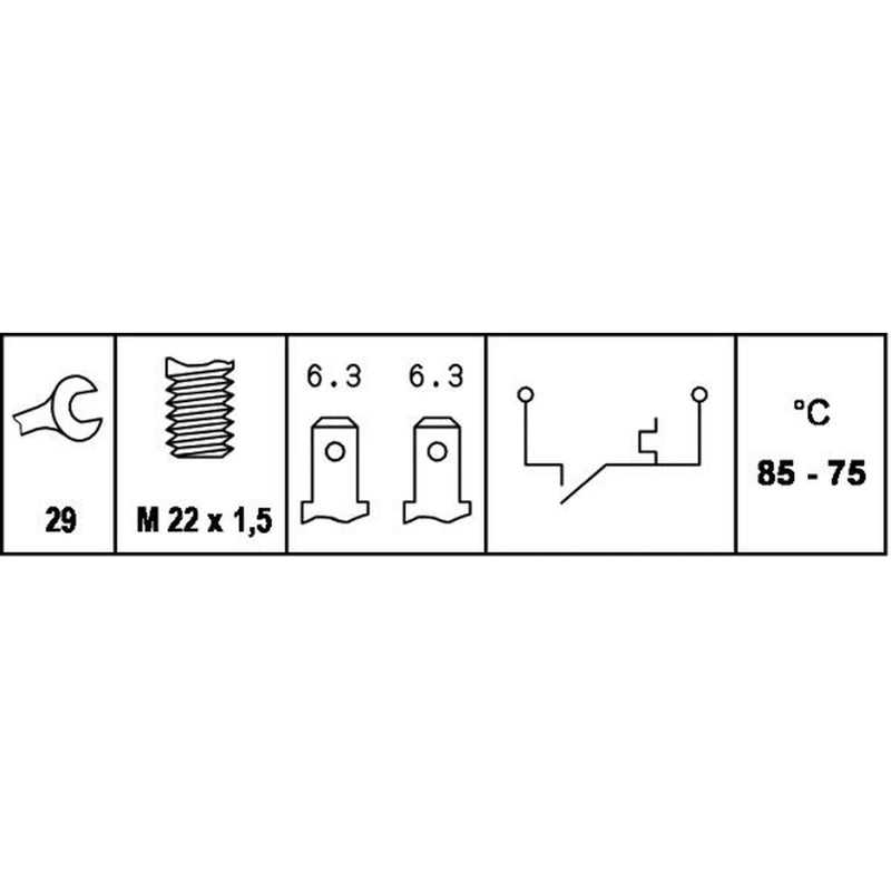 Hella Radiator Fan Temperature Switch Connectors 6ZT 007 800-041