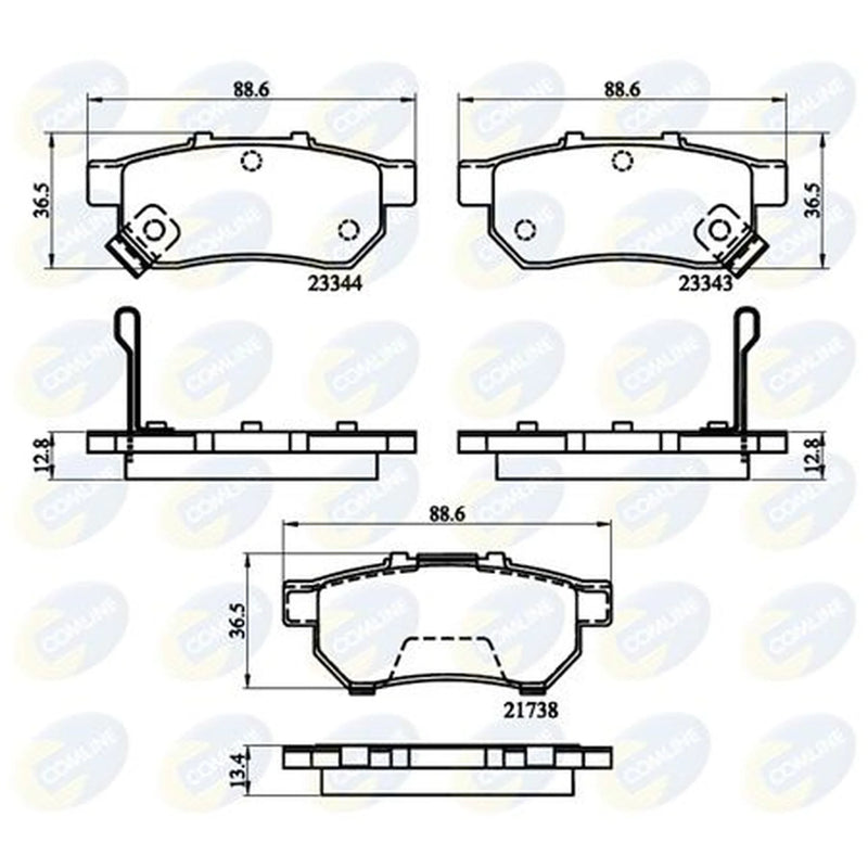 Comline 4 x Rear Brake Pad Set CBP32146