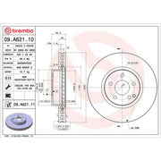 Brembo 2 x Internally Vented Front Brake Discs 09.A621.11