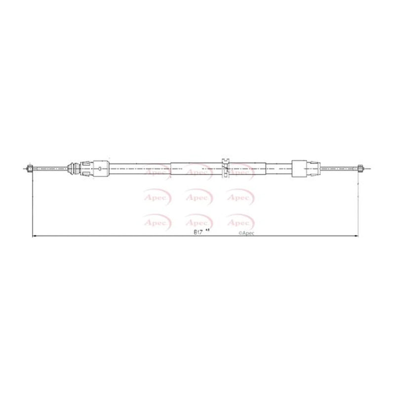 Apec Handbrake Cable Left Rear CAB1028