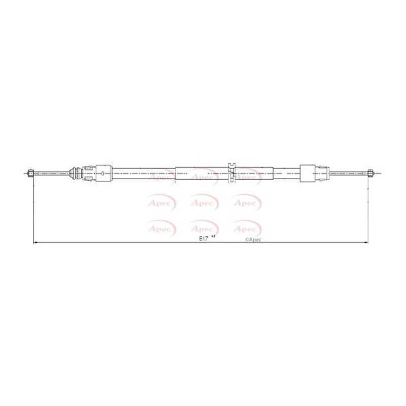 Apec Handbrake Cable Left Rear CAB1028