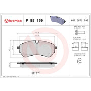 Brembo 4 x Front Brake Pad Set P85169