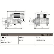 Denso Starter Motor 12V 1.1kW 9 Teeth DSN3123