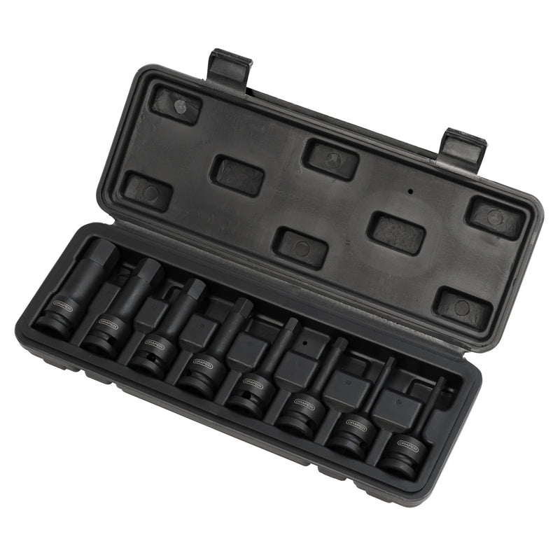 Draper Expert Impact Hex Socket Bit Set 1/2" Sq. Dr. 8 Piece
