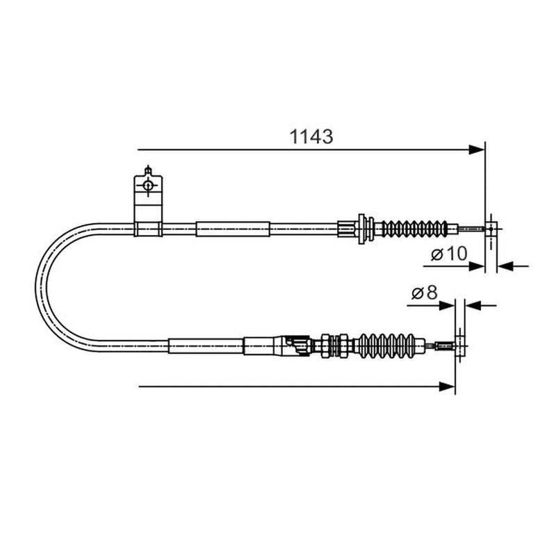 Bosch Handbrake Cable Right Rear 1 987 482 056