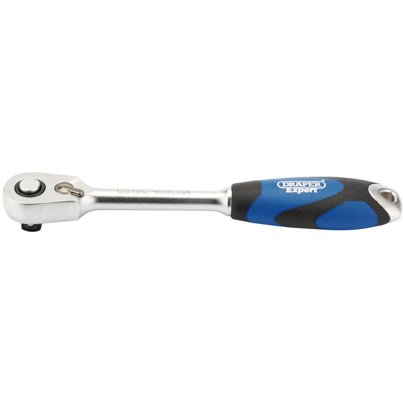 Draper Expert Micro Head Reversible Soft Grip Ratchet - 60 Tooth