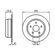 Bosch 2 x Solid Rear Brake Discs 0 986 478 771
