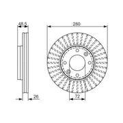 Bosch 2 x Vented Front Brake Discs 0 986 479 353