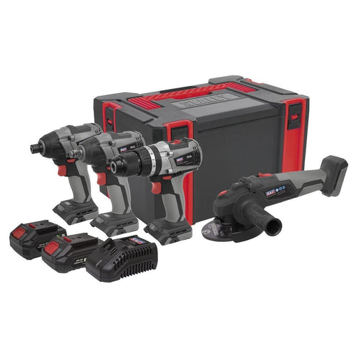 Sealey Brushless Tool Combo 4 x 20V SV20 Series 2 Batteries CP20VCOMBOX1 Sealey  - Town Parts