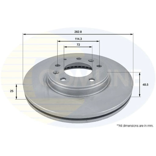 Comline 2 x Internally Vented Front Brake Discs ADC0445V
