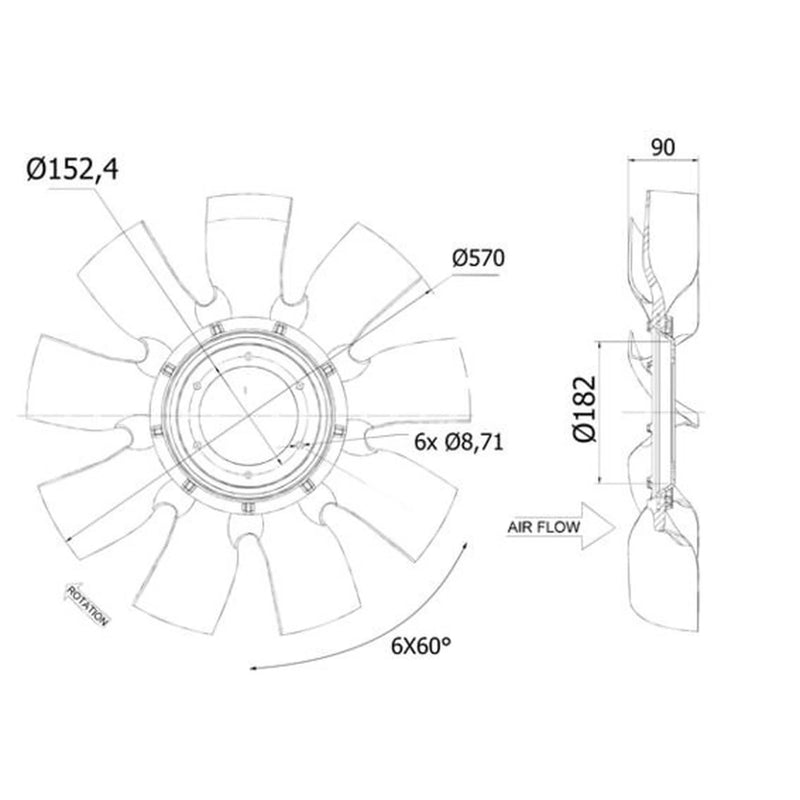 Mahle Radiator Cooling Fan Blade CFW 93 000P