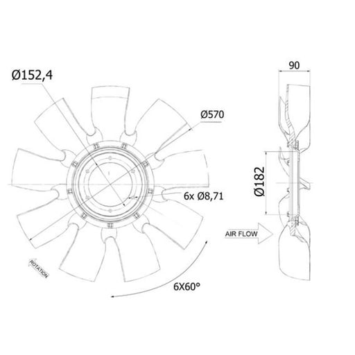 Mahle Radiator Cooling Fan Blade CFW 93 000P