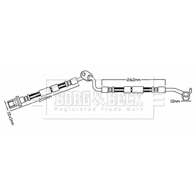 Borg & Beck Brake Hydraulic Hose Line Front Left BBH7484