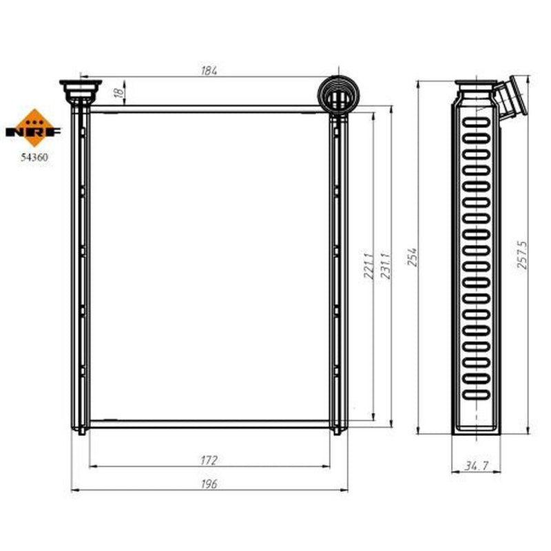 NRF Heater Matrix Core Heat Exchanger 54360