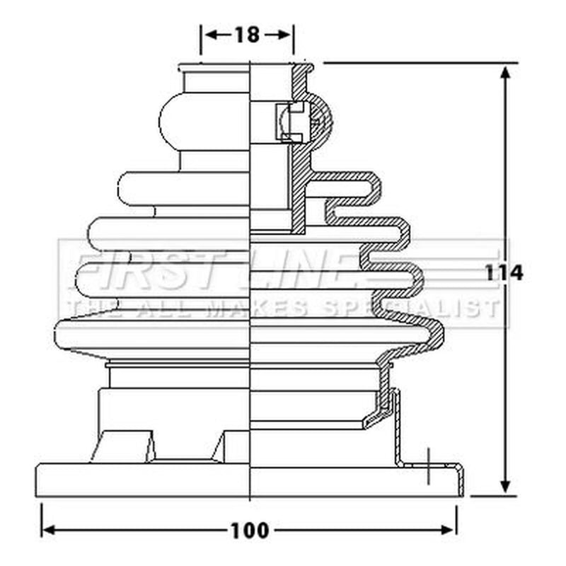 First Line Drive Shaft Bellow Kit Front Left FCB6184