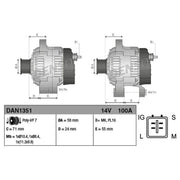 Denso Car Alternator 12V DAN1351